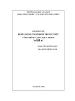 định lượng coliforms trong nước uống đóng chai aqua moon