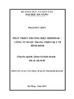 Phát triển thương hiệu bidiphar   công ty dược trang thiết bị y tế bình định