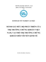 Vai trò thị trường chứng khoán đối với nền kinh tế, đo lường sự phát triển của thị trường chứng khoán việt nam