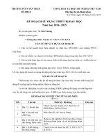 Kế hoạch sử dụng đồ dùng dậy học môn Vật Lý, Công nghệ THCS