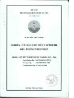 Nghiên cứu bào chế viên captopril giải phóng theo nhịp