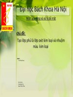 Bài thuyết trình chủ đề tạo lớp phủ là lớp oxit kim loại và nhuộm màu kim loại