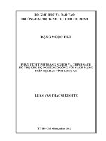 Phân tích tình trạng nghèo và chính sách hỗ trợ cho hộ nghèo có công với cách mạng trên địa bàn tỉnh long an 