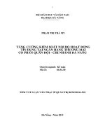 Tăng cường kiểm soát nội bộ hoạt động tín dụng tại ngân hàng thương mại cổ phần quân đội   chi nhánh đà nẵng