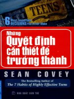 Những quyết định cần thiết để trưởng thành  (nhấn nút toàn màn hình để xem đầy đủ )