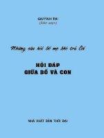 Những câu hỏi bố mẹ khó trả lời hỏi đáp giữa bố và con