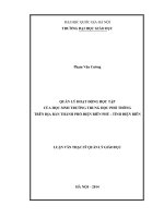 Quản lý hoạt động học tập của học sinh trường trung học phổ thông trên địa bàn thành phố điện biên phủ, tỉnh điện biên 