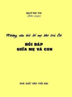 Những câu hỏi bố mẹ khó trả lời hỏi đáp giữa mẹ và con