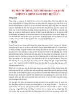 ĐỘ mở tài CHÍNH, TIẾN TRÌNH GIAO DỊCH tài CHÍNH và CHÍNH SÁCH TIỀN tệ tối ưu 