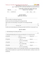 Mẫu quyết định định giá tài sản