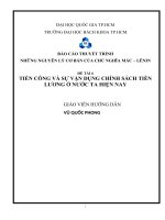 Tiền công và sự vận dụng chính sách tiền lương ở nước ta hiện nay