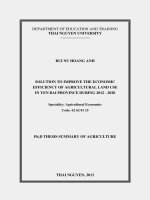 Solutions to improve the economic efficiency of agricultural land use in yen bai province during 2012   2020