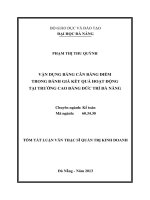 Vận dụng bảng cân bằng điểm trong đánh giá kết quả hoạt động tại trường cao đẳng đức trí đà nẵng
