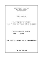 Quản trị nguyên vật liệu công ty TNHH một thành viên in bình định