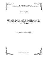 Thu hút, đào tạo nâng cao chất lượng nguồn nhân lực để phát triển kinh tế tỉnh cà mau 