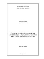 Ứng dụng smart city tại thành phố amsterdam (hà lan) và đề xuất giải pháp phân luồng giao thông cho hà nội 