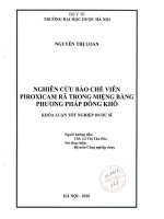 Nghiên cứu bào chế viên proxicam rã trong miệng bằng phương pháp đông khô