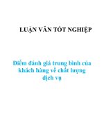 Điểm đánh giá trung bình của khách hàng về chất lượng dịch vụ