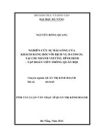 Nghiên cứu sự hài lòng của khách hàng đối với dịch vụ d com 3g tại chi nhánh viettel bình định   tập đoàn viễn thông quân đội