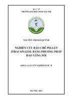 Nghiên cứu bào chế pellet itraconazol bằng phương pháp bao tầng sôi