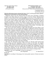 ĐỀ THI THỬ ĐH lần I môn TIẾNG ANH  mã đề a102 