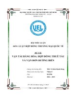 Vận tải hàng hóa đối với hợp đồng thuê tàu và vận đơn đường biển