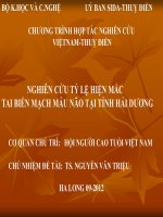 NGHIÊN cứu tỷ lệ HIỆN mắc TAI BIẾN MẠCH máu não tại TỈNH hải DƯƠNG