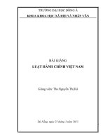 BÀI GIẢNG LUẬT HÀNH CHÍNH VIỆT NAM