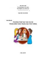 PHƯƠNG PHÁP dạy học dự án TRONG môn TOÁN THPT nguyễn thị duyến