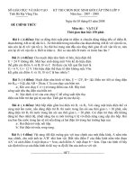 Đề Thi HSG Vật Lý Lớp 9 Cấp tỉnh