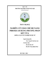 Nghiên cứu bào chế hệ nano piroxicam bằng phương pháp kết tủa
