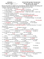 ĐỀ THI THỬ ĐH ENGLISH 2013 2014 mã đề 170 