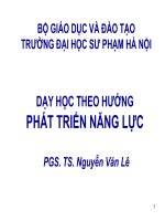 LÝ LUẬN dạy học PHÁT TRIỂN NĂNG lực NGƯỜI  học 