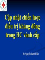 Cập nhật chiến lược điều trị kháng đông trong hội chứng vành cấp