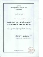 Nghiên cứu bào chế màng mỏng acyclovir dính niêm mạc miệng