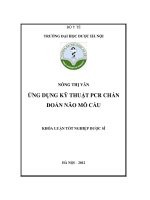 Ứng dụng kĩ thuật PCR chẩn đoán não mô cầu