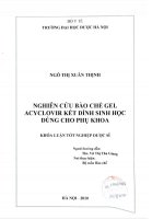 Nghiên cứu bào chế gel acyclovir kết dính sinh học dùng cho phụ khoa