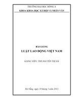 BÀI GIẢNG LUẬT LAO ĐỘNG VN