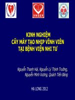 KINH NGHIỆM cấy máy tạo NHỊP VĨNH VIỄN tại BỆNH VIỆN NHI tư