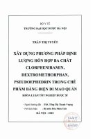 Xây dựng phương pháp định lượng hỗn hợp ba chất clorpheniramin, dextromethorphan, pseudoephedrin trong chế phẩm bằng điện di mao quản