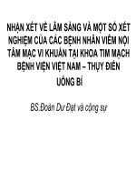 NHẬN xét về lâm SÀNG và một số xét NGHIỆM của các BỆNH NHÂN VIÊM nội tâm mạc VI KHUẨN tại KHOA TIM MẠCH BỆNH VIỆN VIỆT NAM – THỤY điển UÔNG bí