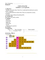 Giáo án Anh 6- sinh hoạt chuyên môn mới -  UNIT 6: PLACES LESSON 1: A1-3 (p.62-63)