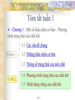 Phương Trình Trạng Thái Chất Khí