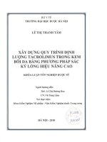 Xây dựng quy trình định lượng tacrolimus trong kem bôi da bằng phương pháp sắc ký lỏng hiệu năng cao