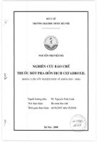 Nghiên cứu bào chế thuốc bột pha hỗn dịch cefadroxil