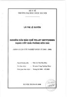 Nghiên cứu bào chế pellet metformin dạng cốt giải phóng kéo dài