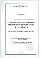 Xây dựng phương pháp định lượng nhanh rotundin trong bán thành phẩm viên sen vông   r
