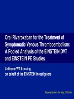 Oral rivaroxaban for the treatment of symptomatic venous thromboembolism (a pooled analysis of the EINSTEIN DVT