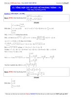 tổng hợp các phương pháp giải hệ phương trình