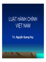 LUẬT HÀNH CHÍNH VIỆT NAM - THS. NGUYỄN QUANG HUY